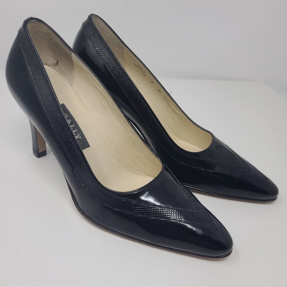 Bally Black Patent Leather Pumps, Women's Size 6M